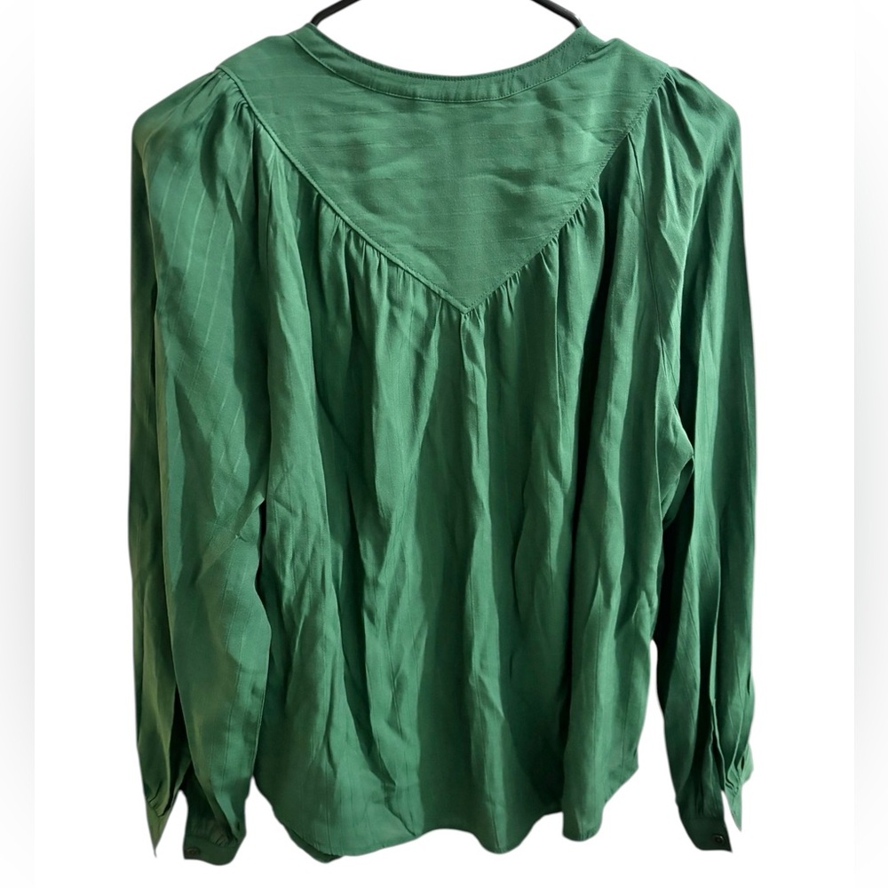 Maeve Avignon Emerald Green Button Down Blouse - Picture 5 of 7